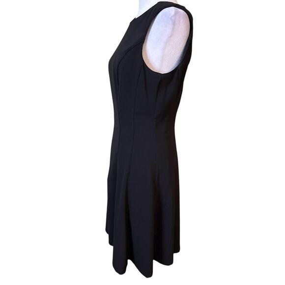 White House Black Market Black Sleeveless Pleated Fit and Flare Dress Size 8 NWT - Picture 4 of 9